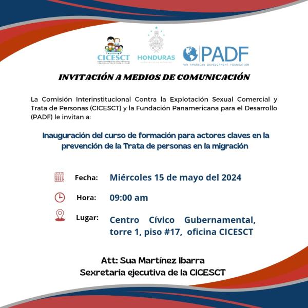 Inauguración del curso de formación para actores claves en la prevención de la Trata de personas en la migración