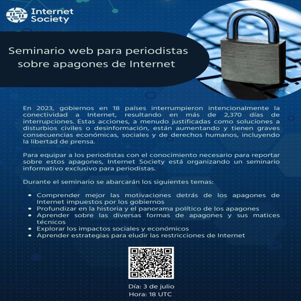 Seminario web gratuito para periodistas sobre apagones de Internet