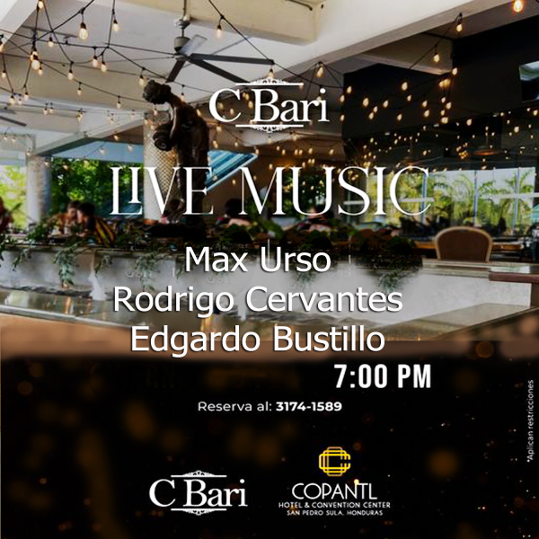 Max Urso-Rodrigo Cervantes-Edgardo Bustillo en Concierto- CBari-San Pedro Sula
