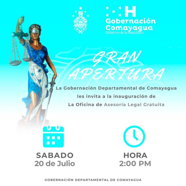 Inauguración de la Oficina de Asesoría Legal Gratuita en Comayagua 