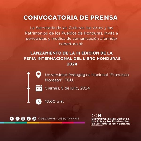 Lanzamiento de la III edición de la Feria Internacional del Libro 2024