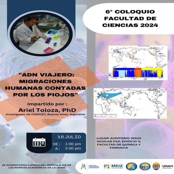 6to Coloquio de la Facultad de Ciencias: ADN viajero: migraciones humanas contadas por los piojos 