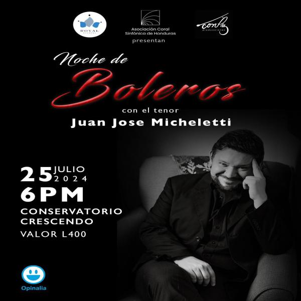 Noche de Boleros con el tenor Juan José Micheletti 