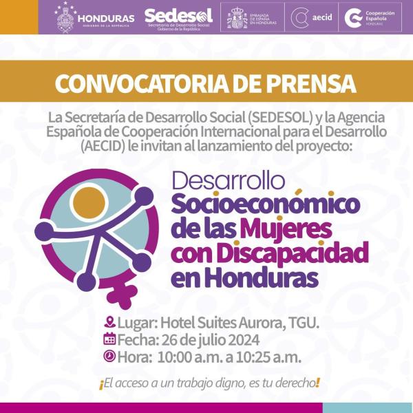 Lanzamiento del proyecto: Desarrollo Socioeconómico de las Mujeres con Discapacidad en Honduras 