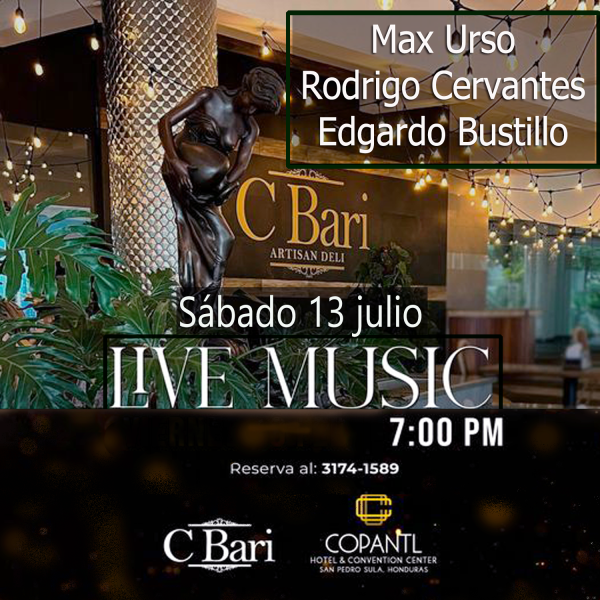 Max Urso-Rodrigo Cervantes-Edgardo Bustillo en Concierto- CBari-San Pedro Sula