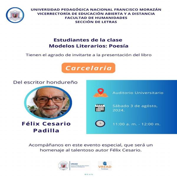UNPFM: Presentación del libro “Carcelaria” de Félix Cesario Padilla 