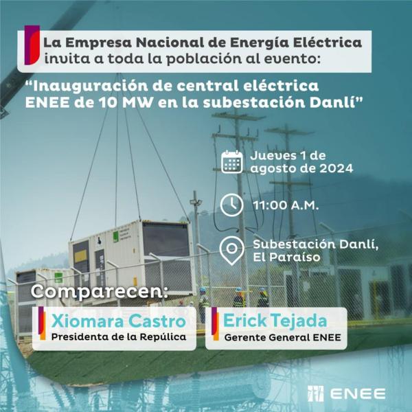 Inauguración Central eléctrica – subestación Danlí  