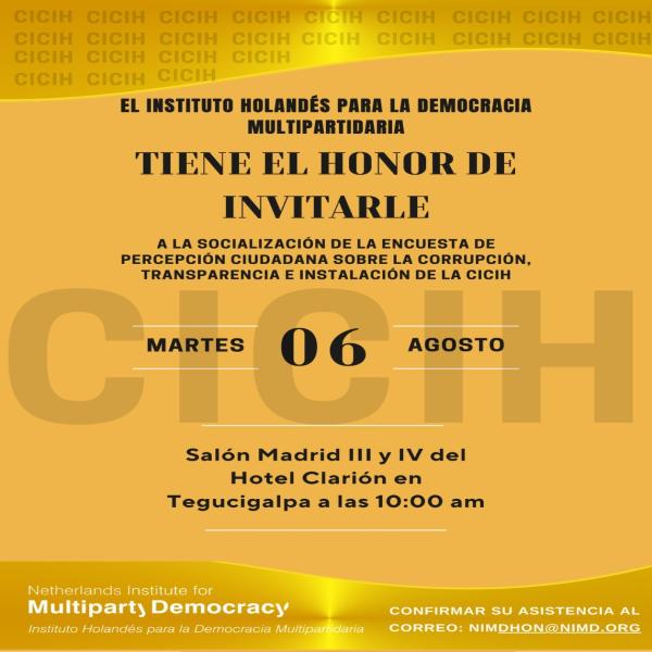 Presentación del informe de la encuesta “Percepciones ciudadanas sobre la corrupción y la instalación de la CICIH” 