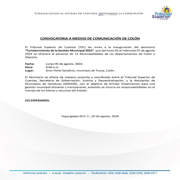 Inauguración del Seminario Fortalecimiento de la Gestión Municipal 2024