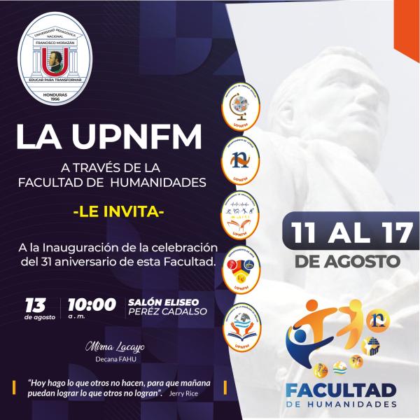 UPNFM: Inauguración 31 aniversario de la Facultad de Humanidades 