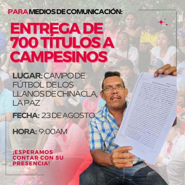 INA: Entrega de 700 títulos a campesinos – La Paz