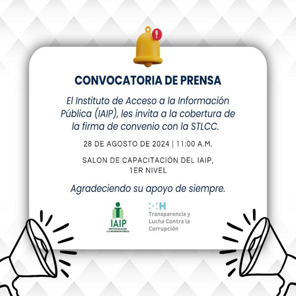 IAIP: Firma de convenio con la Secretaría de la Transparencia y Lucha Contra la Corrupción 