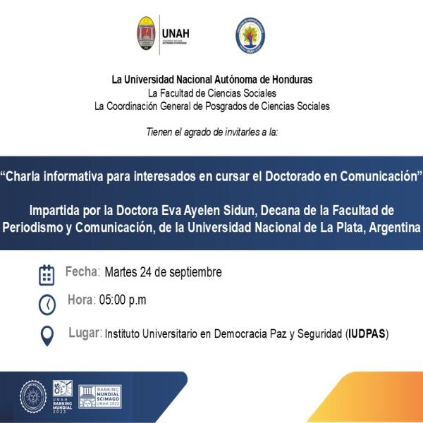 Charla informativa para interesados en cursar el Doctorado en Comunicación
