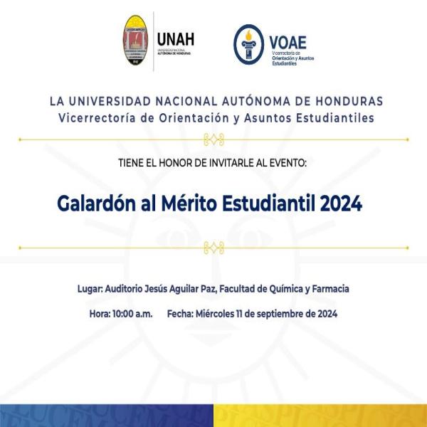 UNAH: Galardón al Mérito Estudiantil 2024