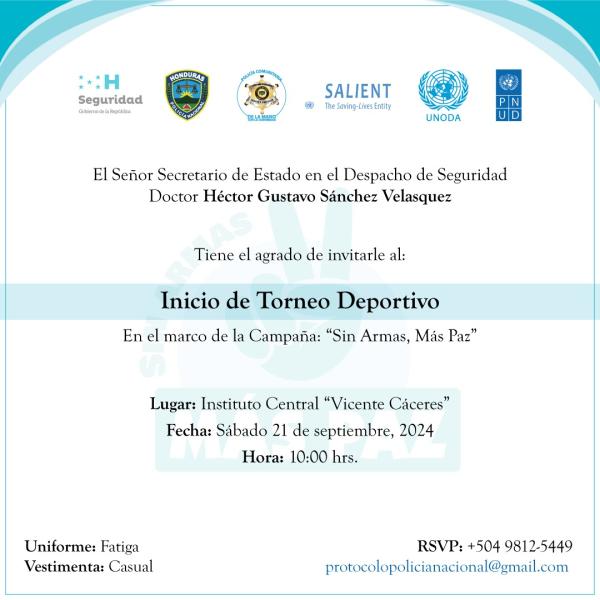 Inicio del Torneo Deportivo “Sin Armas, Más Paz” 