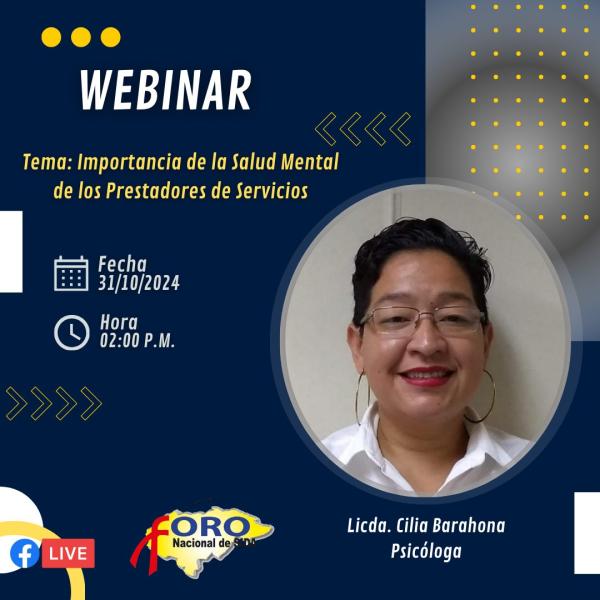 Webinar: "Importancia de la Salud Mental de los Prestadores de Servicios"