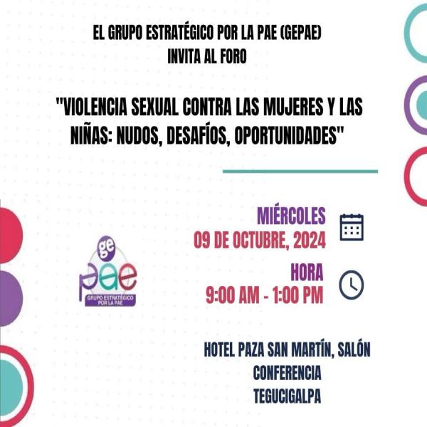 Foro “Violencia sexual contra las mujeres y las niñas: Nudos, desafíos y oportunidades”