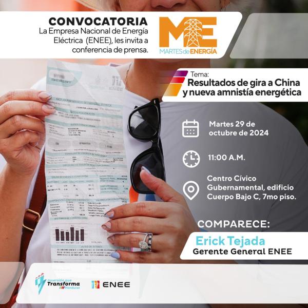 ENEE: Presentación de resultados de la reciente gira a China