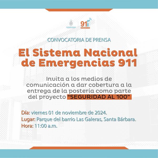 911: Entrega de postería como parte del proyecto “Seguridad al 100”
