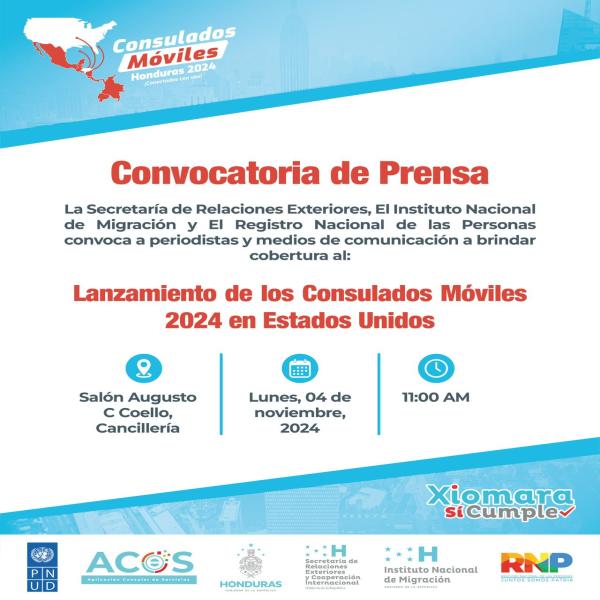 Lanzamiento de los Consulados Móviles 2024 en EEUU 