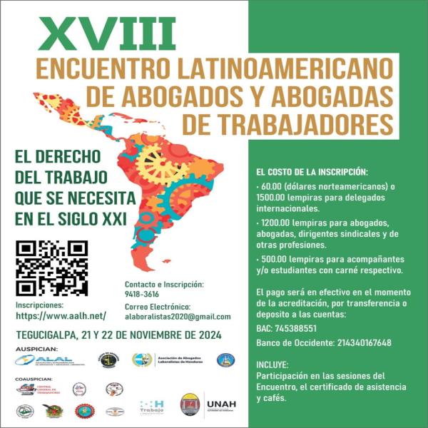 XVIII Encuentro Latino9americano de Abogados y Abogadas de Trabajadores 