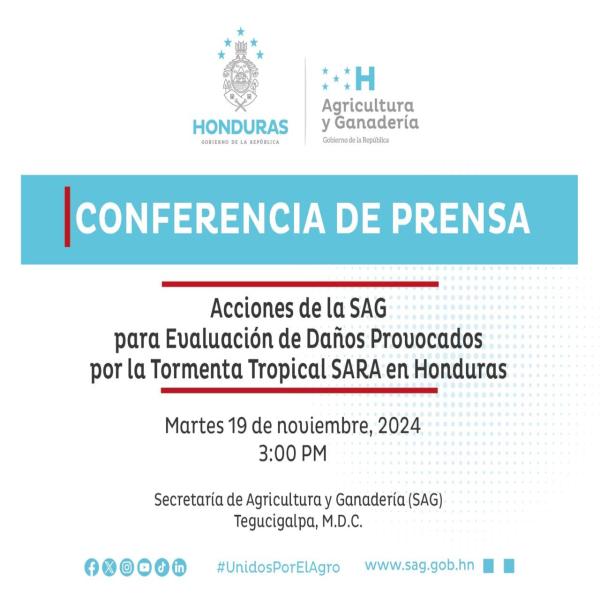 SAG: Evaluación daños provocados por la Tormenta Tropical Sara 