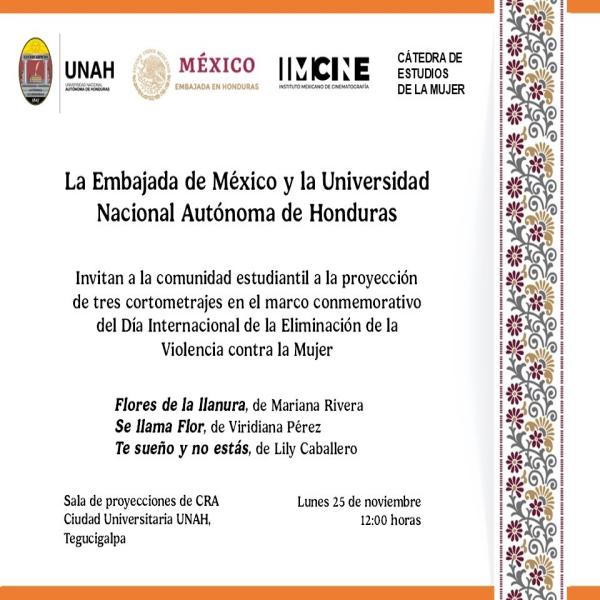 Proyección de cortometrajes en el marco del Día Internacional de la Eliminación de la violencia contra la mujer 
