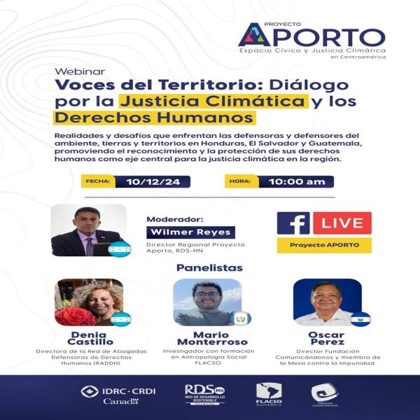 Webinar “Voces del Territorio: Diálogo por la Justicia Climática y los Derechos Humanos”