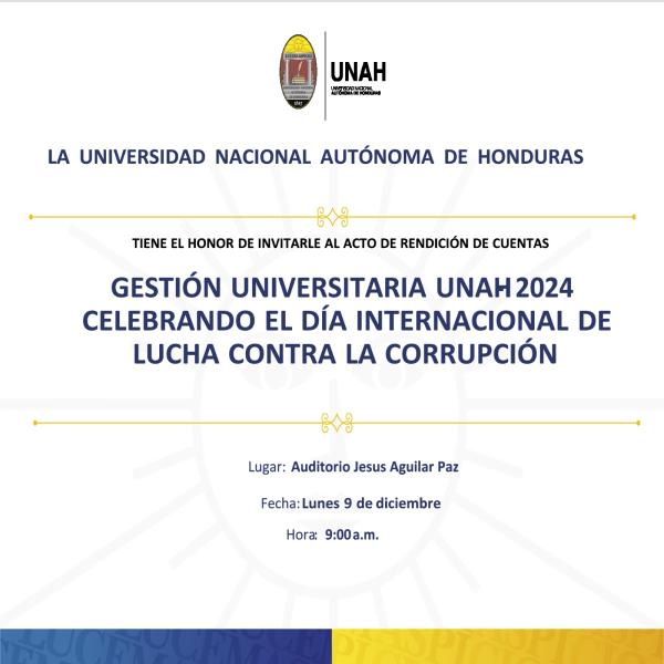 UNAH: Acto de rendición de cuentas de la gestión universitaria 2024 