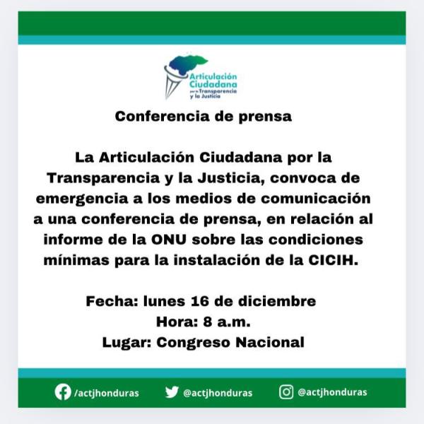 Articulación Ciudadana: Informe de la ONU sobre la instalación de la CICIH 