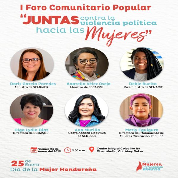  l Foro Comunitario Popular "Juntas contra la violencia política hacia las mujeres"