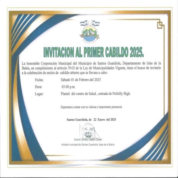 Cabildo Abierto: Municipalidad de Santos Guardiola, Islas de la Bahía  