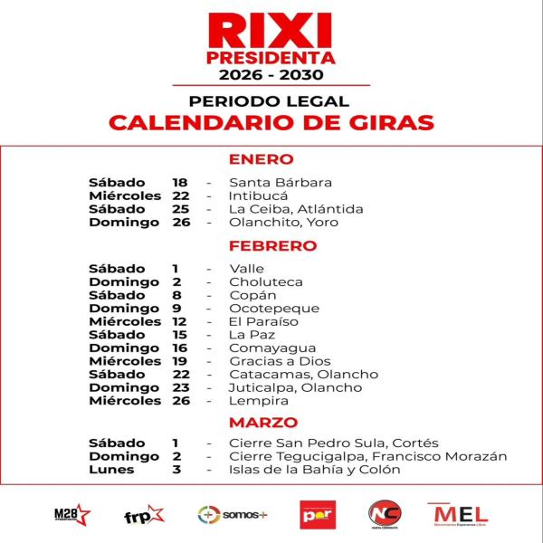 Calendario de Giras – Rixi Moncada 