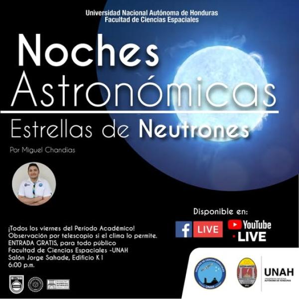 Noche Astronómica de hoy con el tema: "Estrellas de Neutrones"