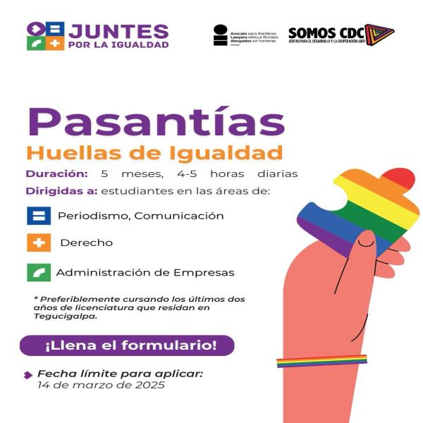 ¡Convocatoria abierta! Pasantías “Huellas de Igualdad”