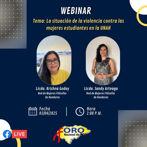 Webinar: "La situación de la violencia contra las mujeres estudiantes en la UNAH"  