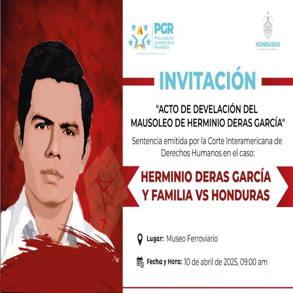 Acto de develación del mausoleo de Herminio Deras García  