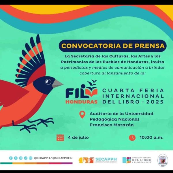 SECAPPH: Lanzamiento de la cuarta Feria Internacional del Libro Honduras 2025 " Leer para vencer" 