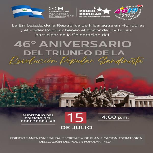 Celebración del 46 Aniversario del triunfo de la Revolución Popular Sandinista 