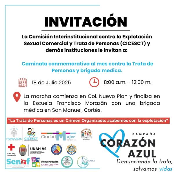 CICESCT: Caminata conmemorativa al mes contra la Trata de Personas y brigada médica 