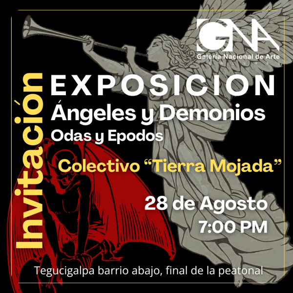 Invitación a Exposición Ángeles y Demonios, Odas y Epodos, en la Galería Nacional de Arte.