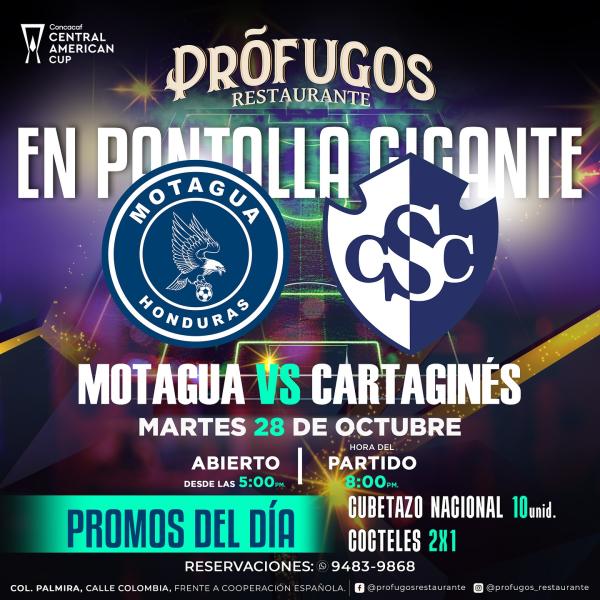 Cartaginés vs Motagua en pantalla gigante 