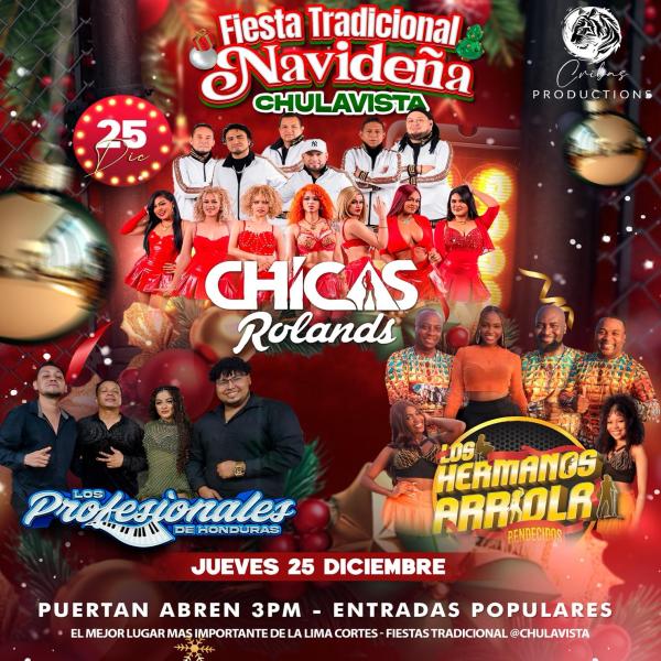 Fiesta Tradicional Navideña con las Chicas Rolands, Los Profesionales de Honduras y Los Hermanos Arriola 