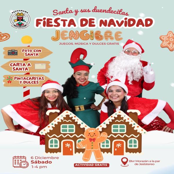 Navidad para los pequeños: Santa y sus duendecitas en una fiesta de Jengibre