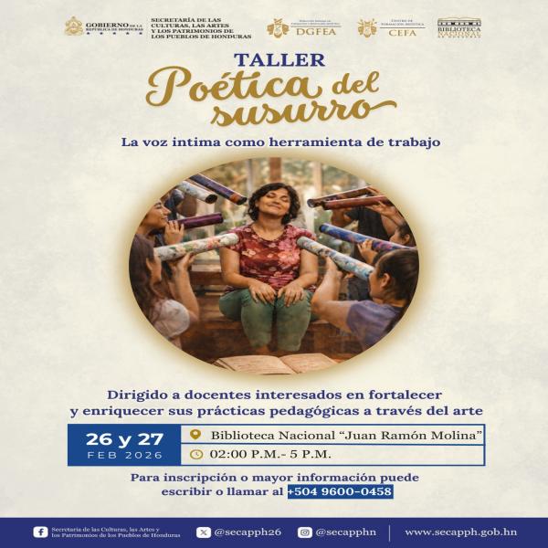 Taller “Poética del Susurro: La voz íntima como herramienta de trabajo”