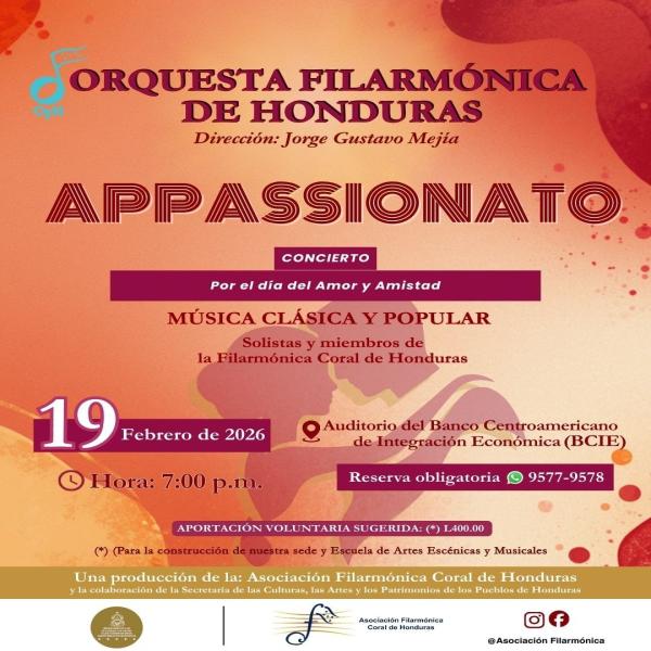 Concierto de la Orquesta Filarmónica de Honduras "APPASSIONATO"