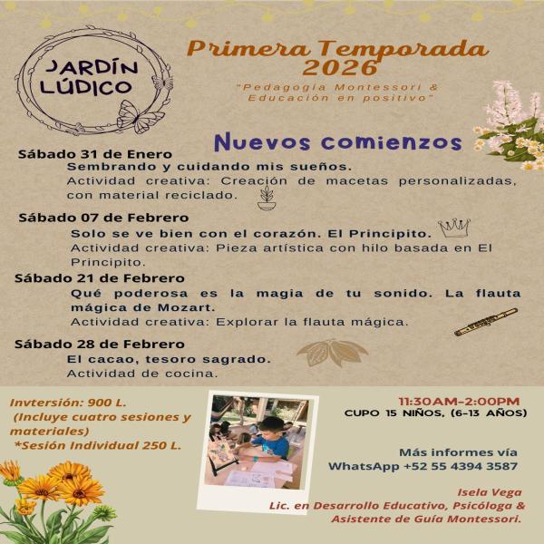 Comunidad de Jardín Lúdico, proyecto sustentado en la Filosofía Montessori y Disciplina Positiva