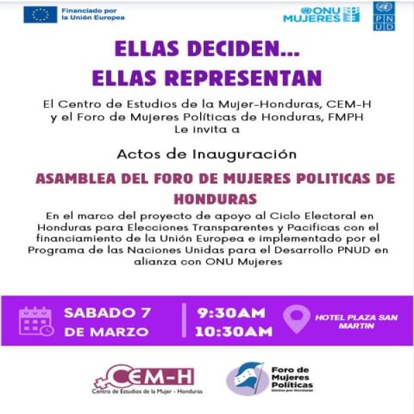Inauguración del Foro de Mujeres Políticas de Honduras 