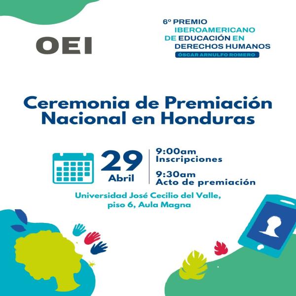 Ceremonia de Premiación Nacional del VI Premio Iberoamericano de Educación en Derechos Humanos “Óscar Arnulfo Romero”