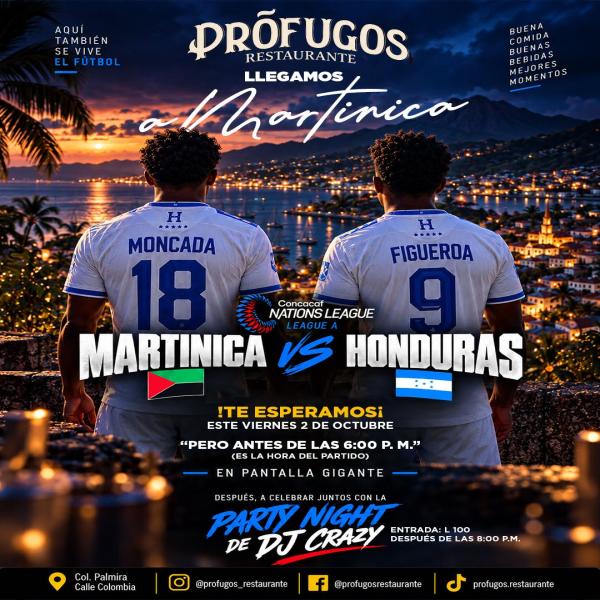 Martinica vs. Honduras 🇭🇳 en pantalla gigante 